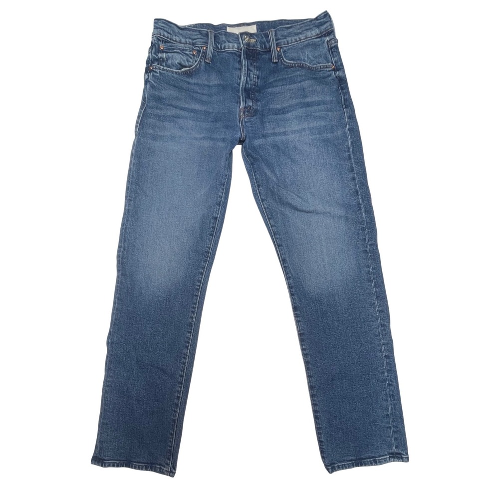 MOTHER Women's Straight Leg Jeans in Medium Blue Denim